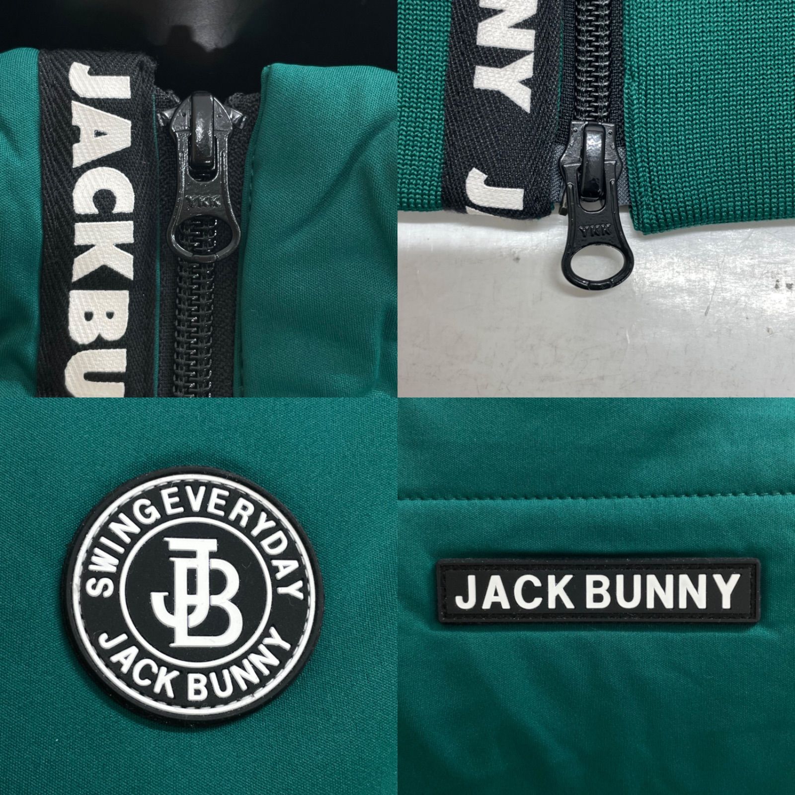 Jack Bunny ジャックバニー ポリエステル ダブルジップ 長袖 ジャケット ブルゾン 中綿 グリーン 緑 レディース 2 L ゴルフウェア WHITEMONARCHHOTEL_COM