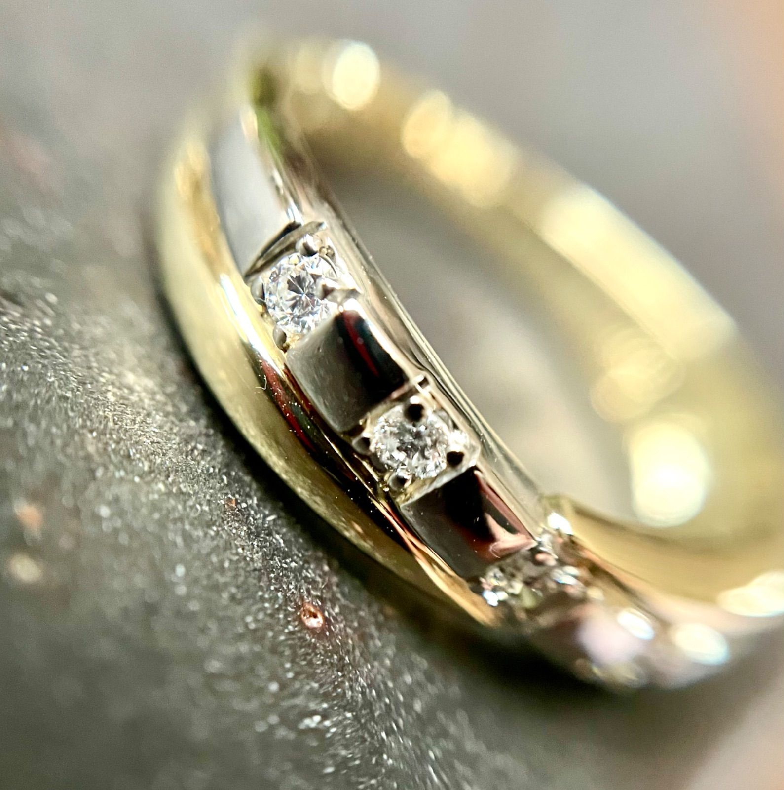 ロイヤルアッシャー ◇Pt900/K18*9.5号*ダイヤモンドコンビリング