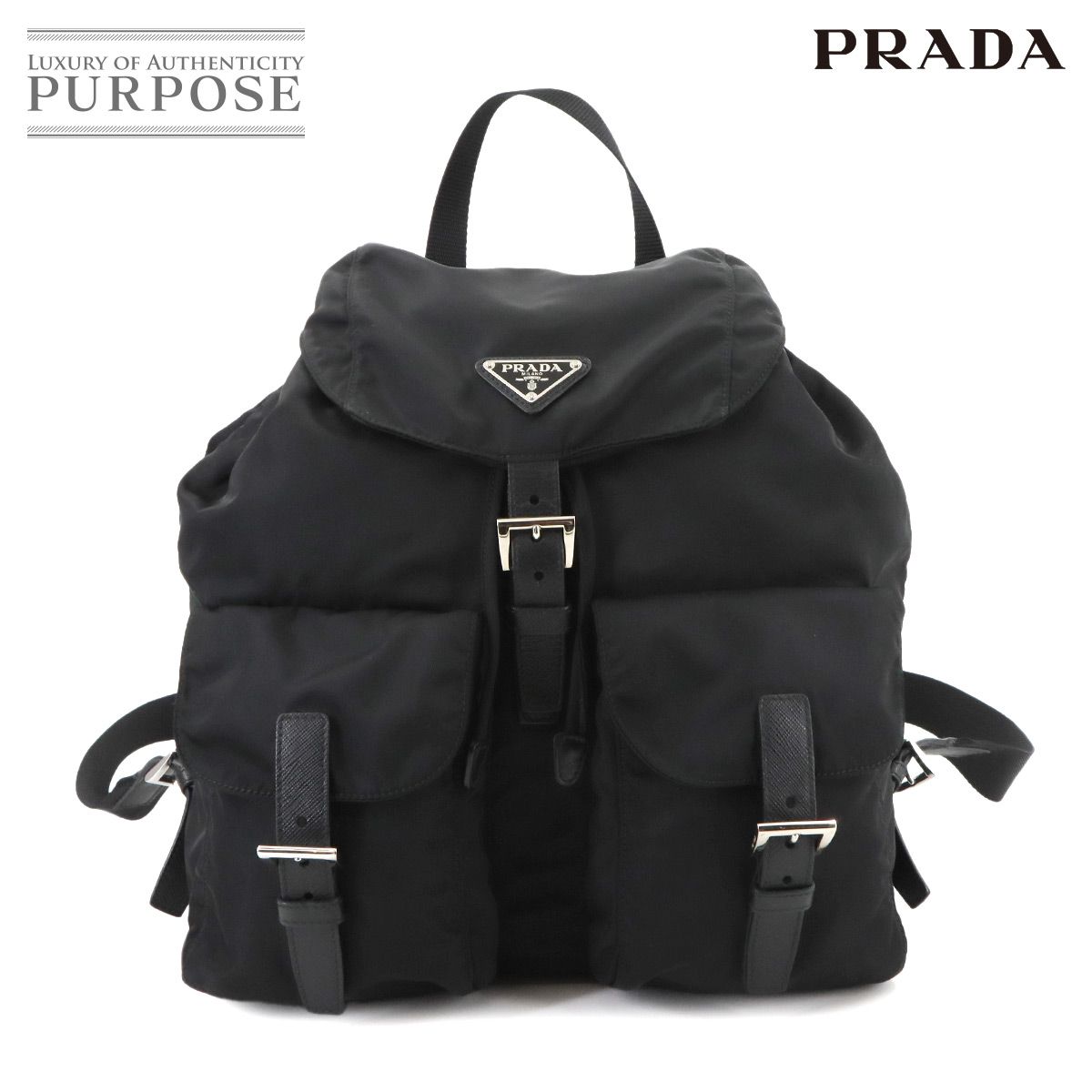 美品PRADA /ナイロンリュック バックパック VELA ブラック正規品 プラダ PRADA ヴェラ バックパック リュックサック ナイロン