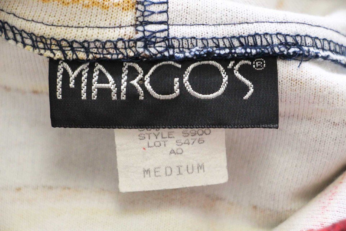 90s USA製 MARGO&#39;S ラグ柄 プリントネル パーカー M★オールド ビンテージ ネイティブ メキシカン フーディー カットソー シャツ 90s USA製 MARGO'S ラグ柄 プリントネル パーカー M☆オールド