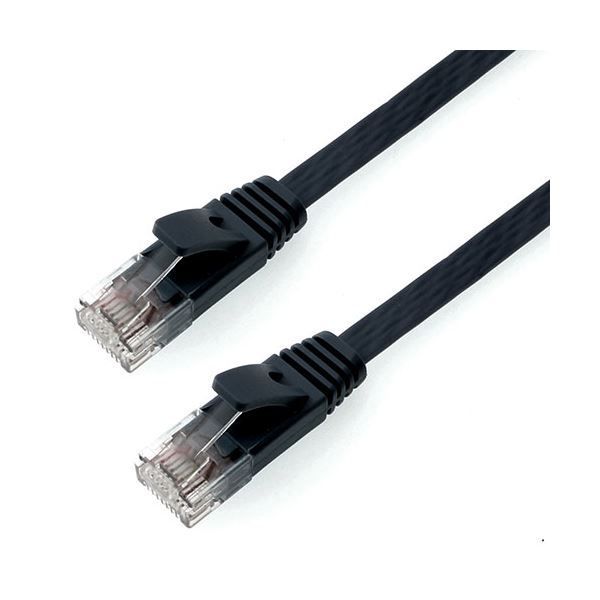 (まとめ) ホーリック LANケーブル UTP カテゴリー6A フラット 3m 