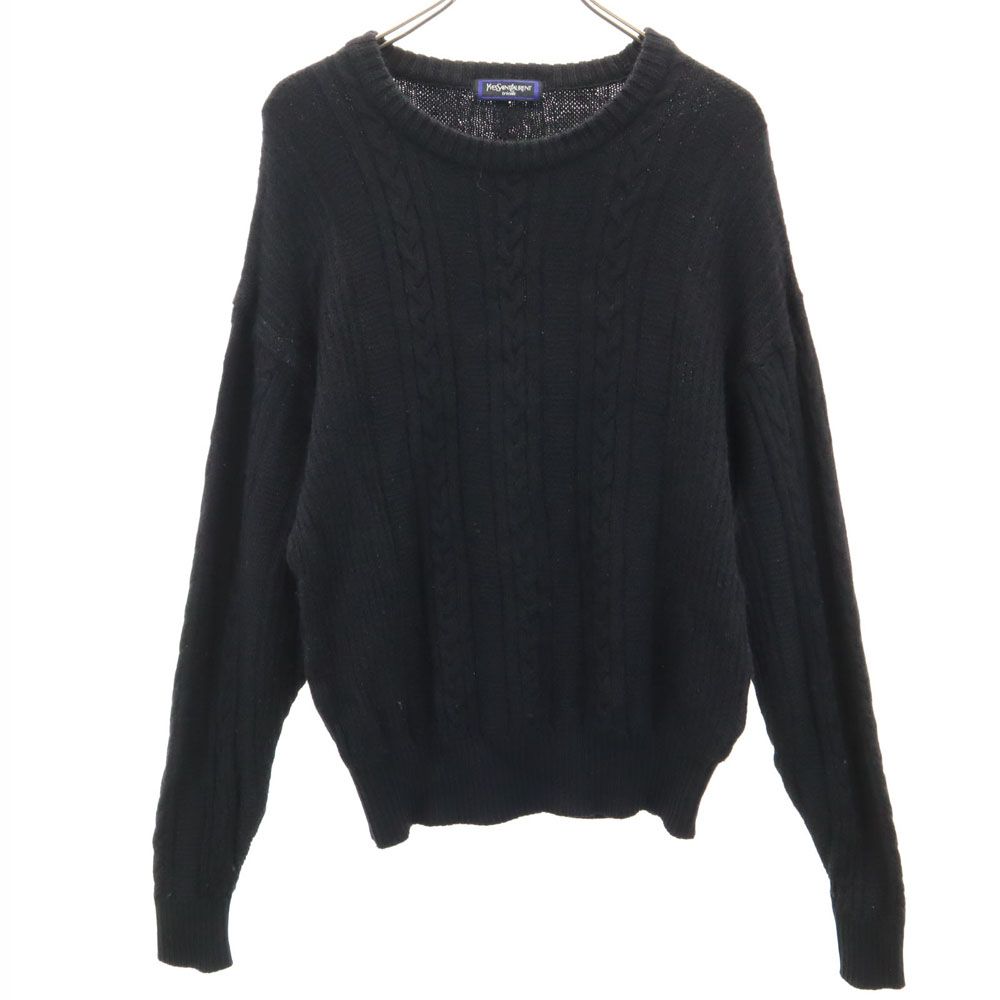 イヴサンローラン 90s ウール オールド 長袖 セーター L ブラック YVES