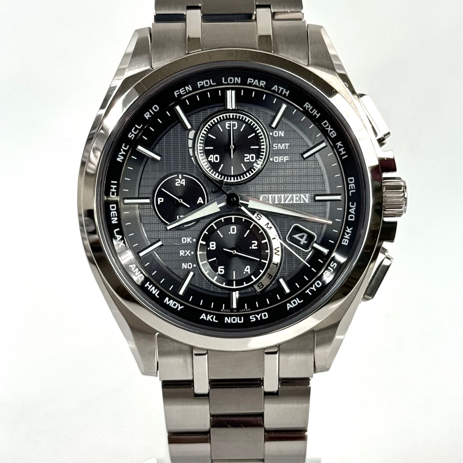 美品】シチズン アテッサ AT8040-57E H804-T018696 電波ソーラー 黒 