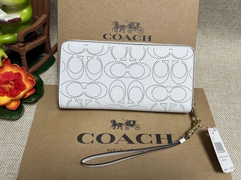 コーチCOACH 長財布 財布 レディース パンチング ストラップ ラウンド