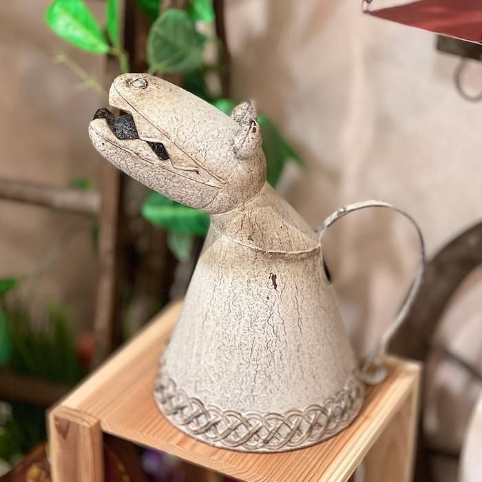 ワニのジョウロ 86367 ホワイト ヴィンテージ ジャンクガーデン