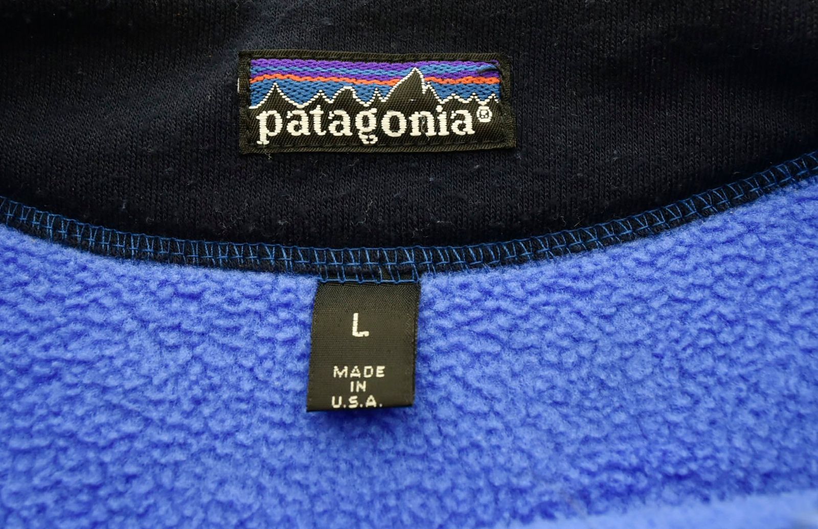 パタゴニア PATAGONIA 90s USA製 ボートネックフリース サックスブルー 