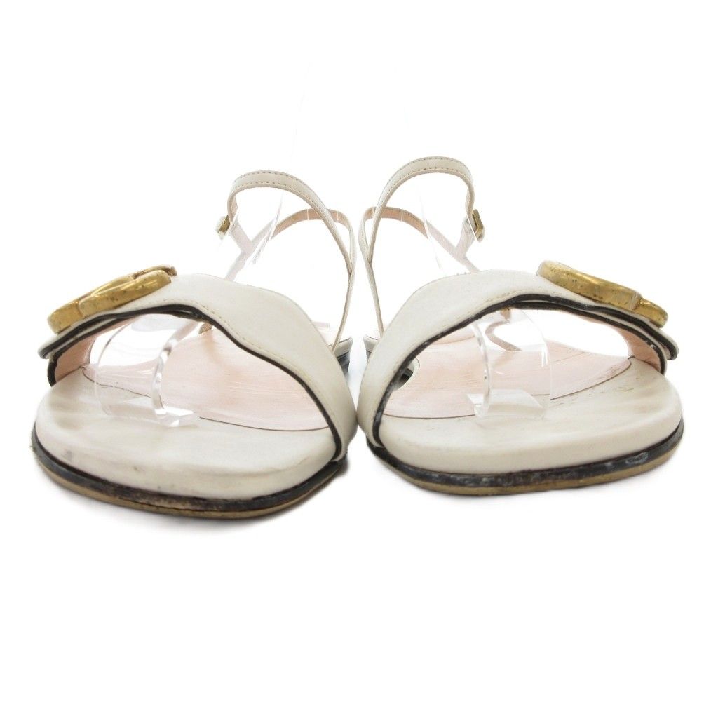 グッチ GUCCI サンダル シューズ ストラップ GGロゴ 36 23cm 白