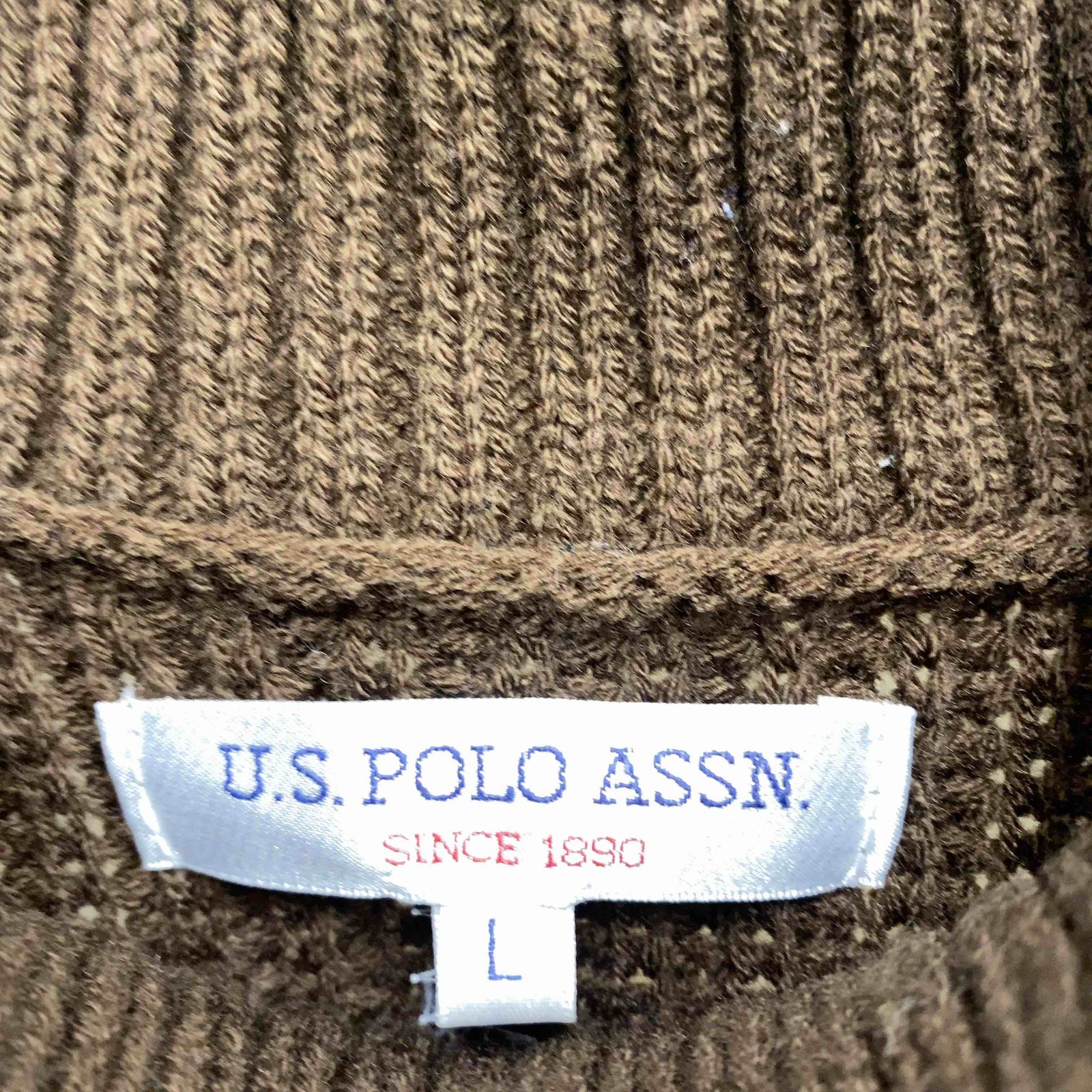 U.S.POLO ASSN. ユーエスポロアッスン 茶色　ブラウン　タートル　 メンズ ニット/セーター