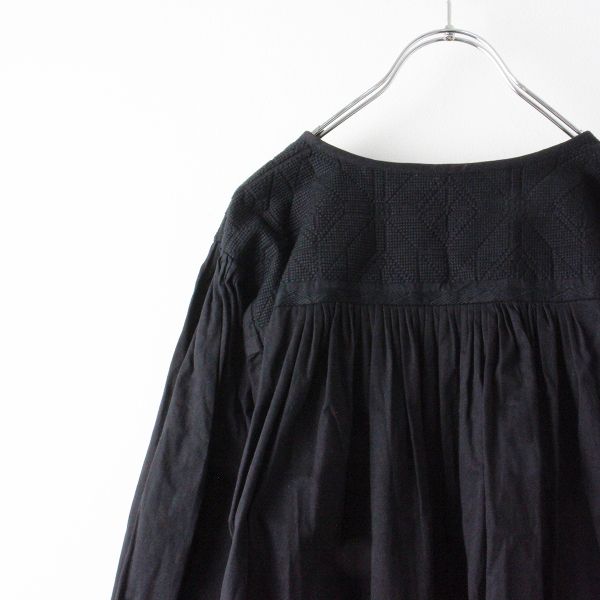 BEARDSLEY ビアズリー クロスステッチ ギャザーロングワンピース F