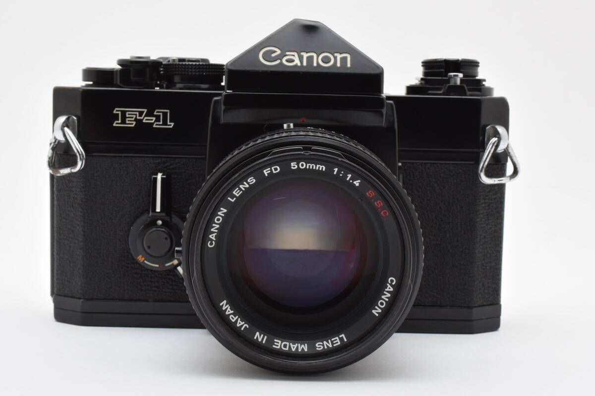モルト交換済み キヤノン Canon F-1 後期 ボディ FD 50 mm F 1.4 S.S.C. 一眼レフ フィルムカメラ W 1016 AW 2431