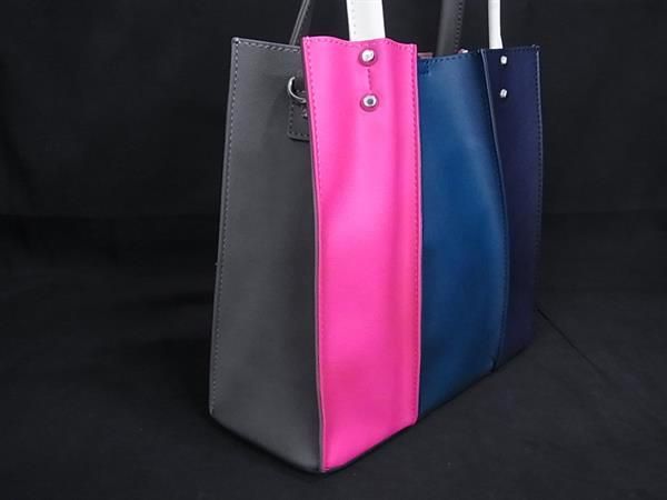 DIANA ダイアナ レザー ミニケース付き 2WAY クロスボディ ハンドバッグ ショルダー ブルー系×ピンク系 FT0383