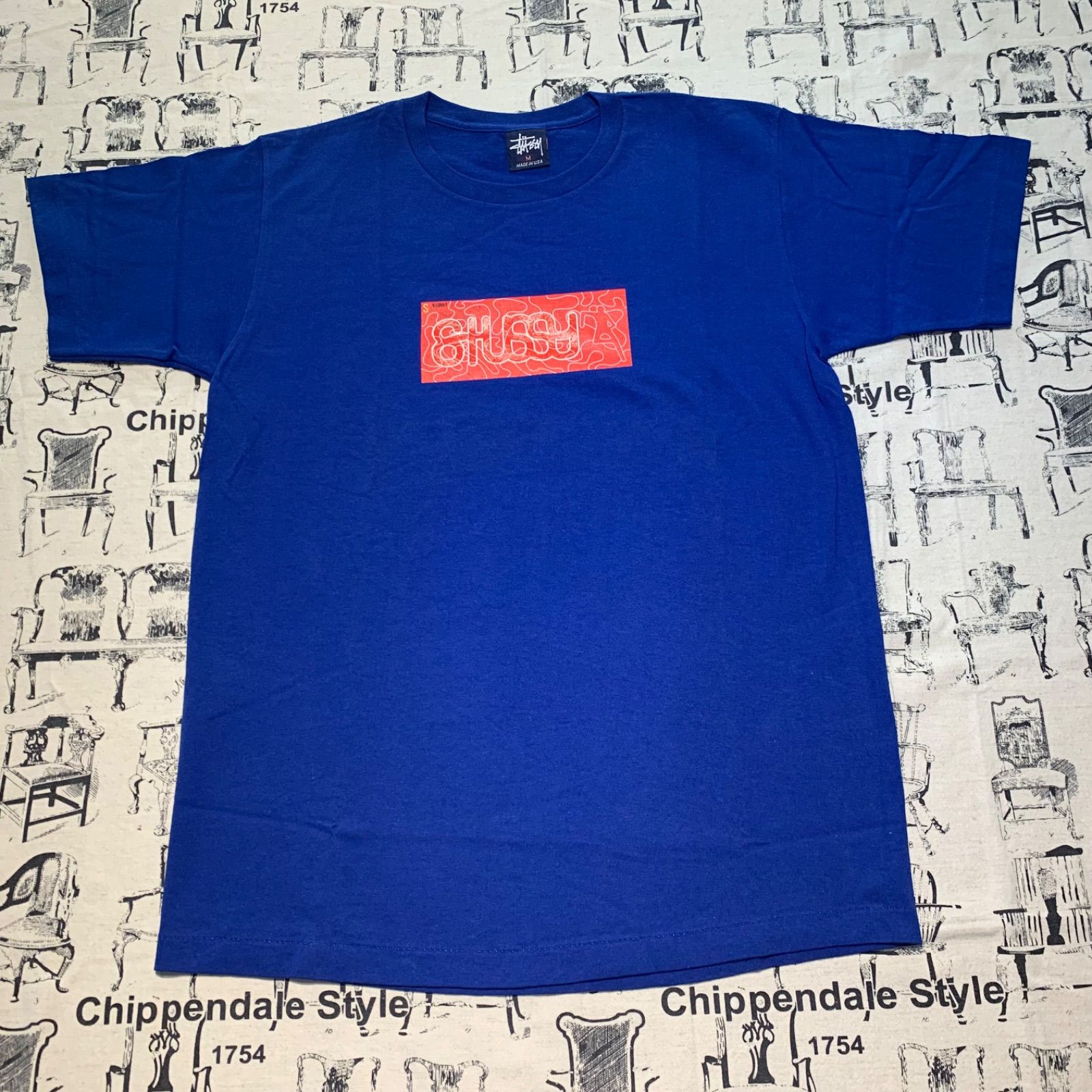 NO.24 90s OLD STUSSY 紺タグ Tシャツ BOXプリント M USA製