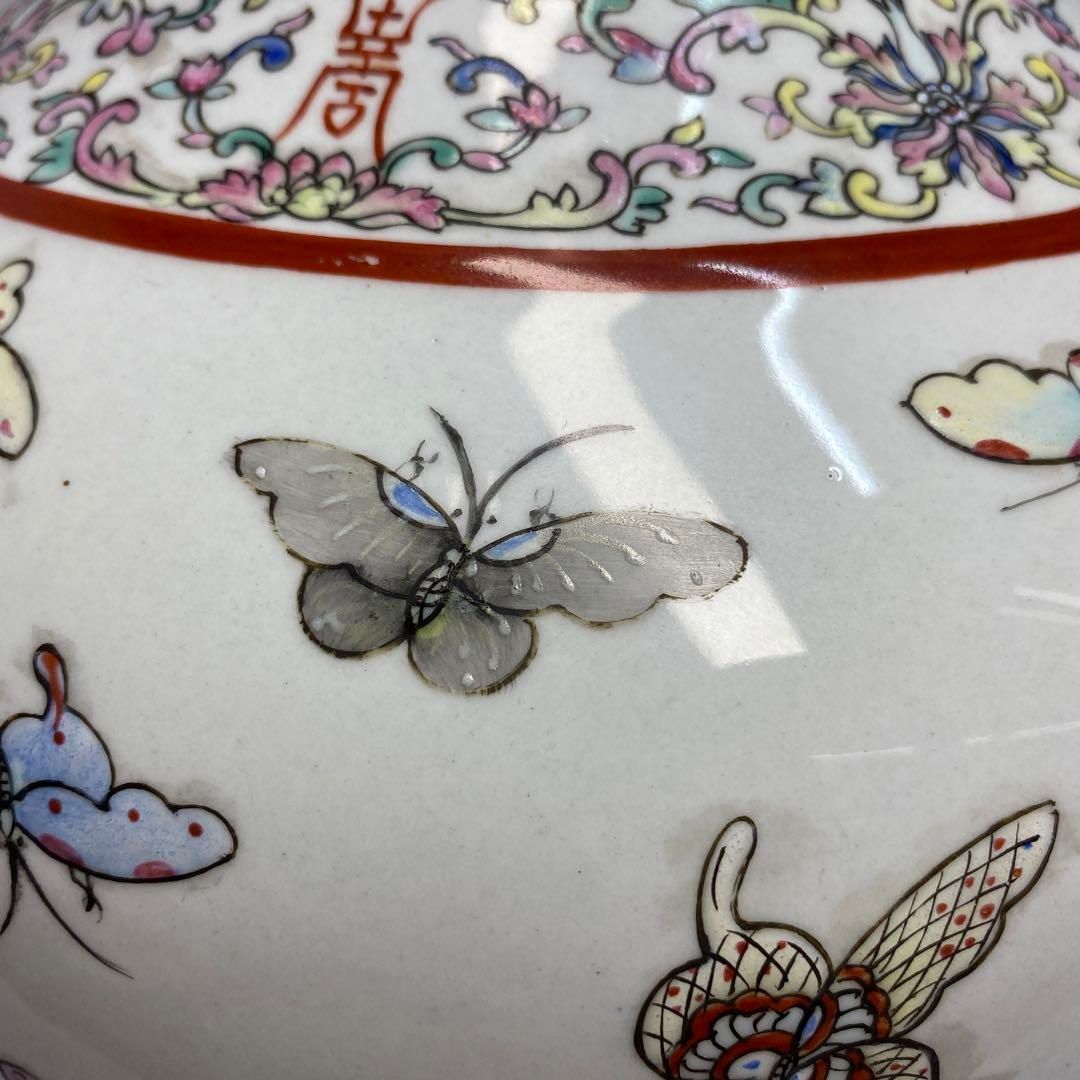 中国美術 粉彩 蝶図 花瓶 タサオ 高さ41.5㎝ 東な6-0602 WWW_NOITHATQUANGTHANH_NET