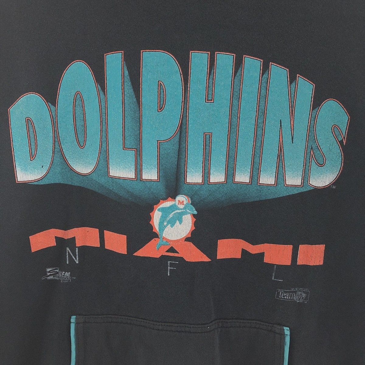 【古着】フロントロウ スウェットパーカー NFLドルフィンズ USA製 90s 古着】フロントロウ スウェットパーカー NFLドルフィンズ USA製