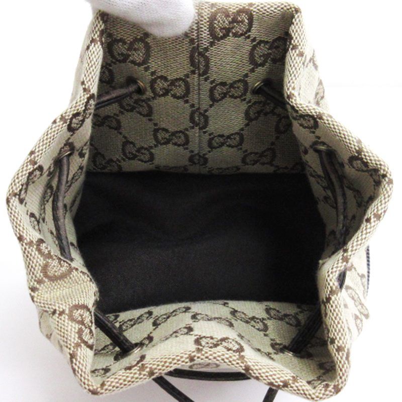 グッチ GUCCI GGキャンバス 巾着 ポーチ ミニハンドバッグ ドロー