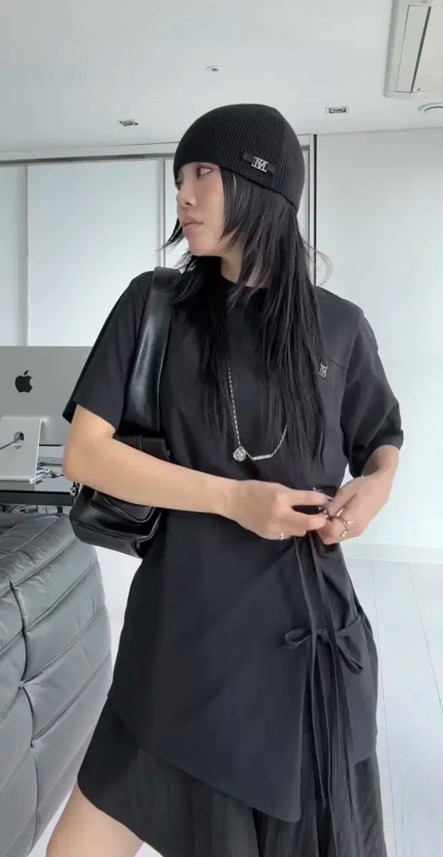 TREEMINGBIRD オーバーレイ タイ ディテール Tシャツ