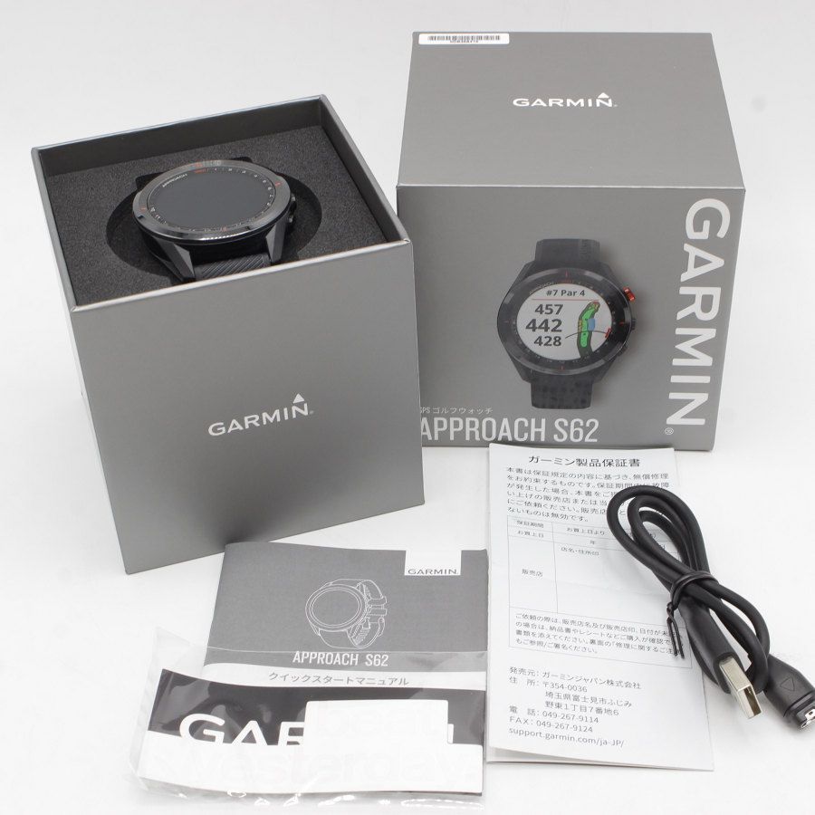 美品】GARMIN Approach S62 Black 010-02200-20 ゴルフナビ スマート