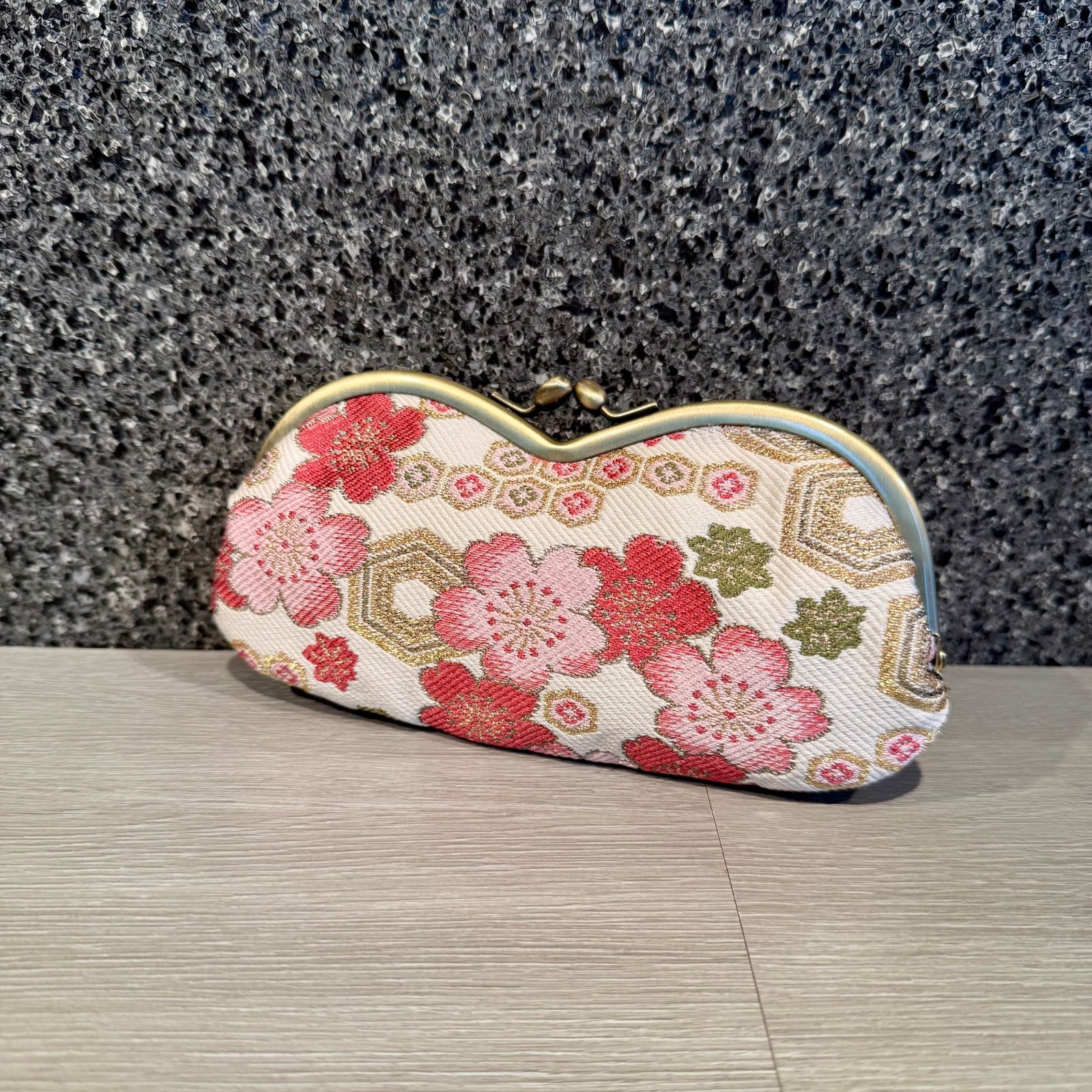 京都帯屋さん 正絹 がま口メガネケース 桜
