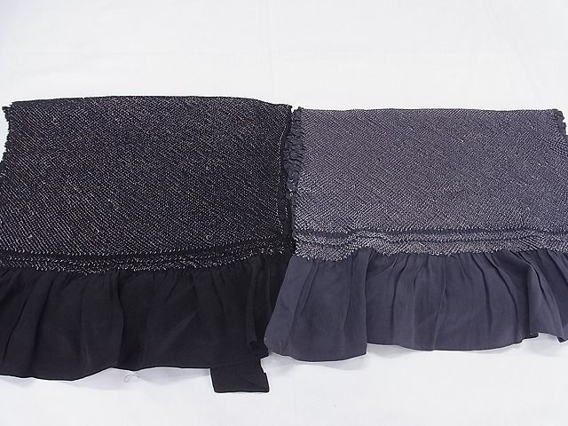 平和屋-こころ店男性　和装小物　兵児帯2点セット　総絞り　蝋色　藍鉄　全て正絹　逸品　AAAF3448Bbo