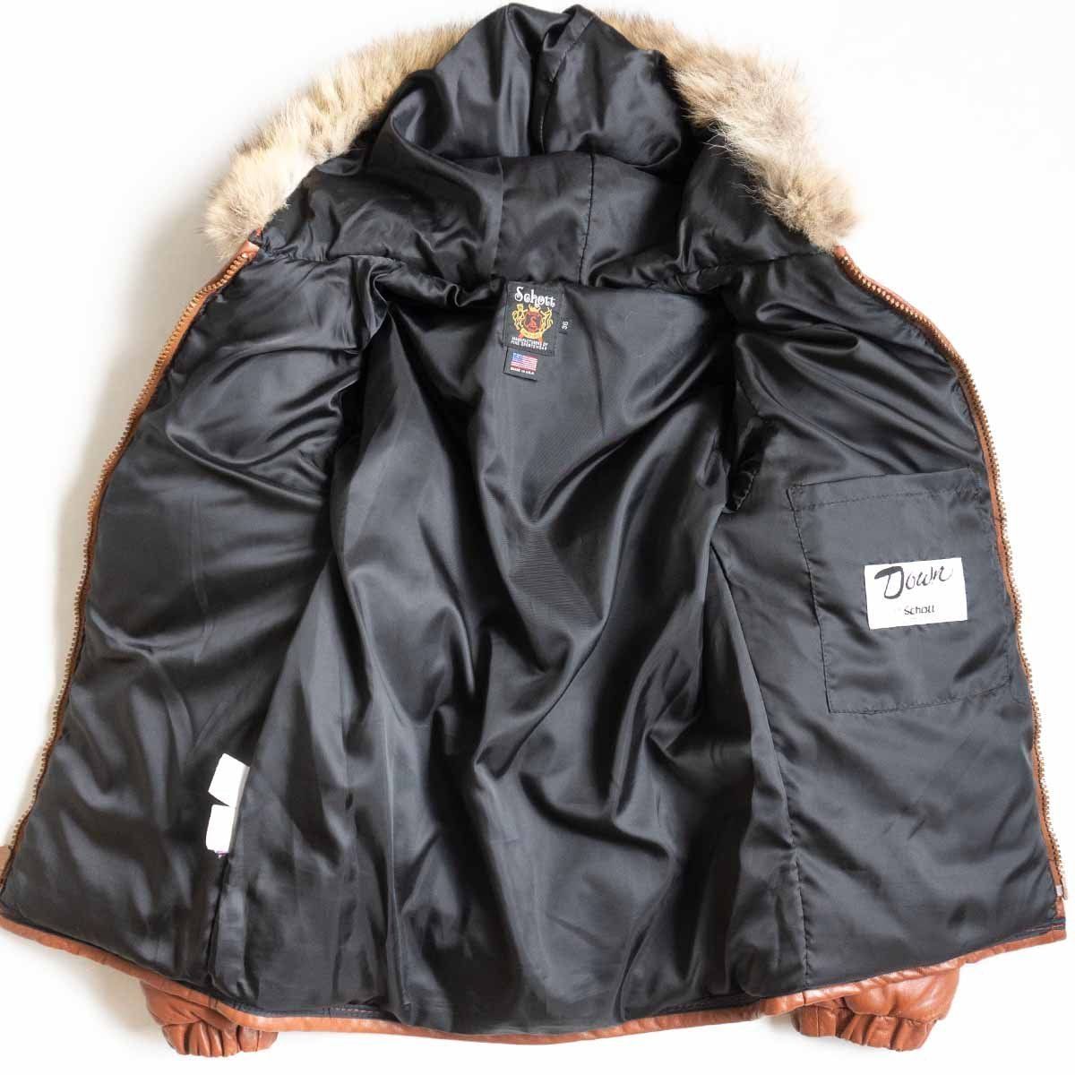雰囲気抜群】SCHOTT【7005/コヨーテファー レザー ダウン