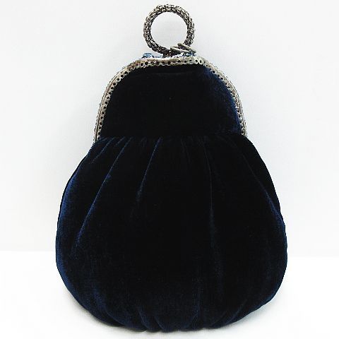 【ヴィヴィアンタム】 アクセサリーミニバッグ がま口 バーティー ビジュー 紺 VIVIENNE TAM ヴィヴィアンタム アクセサリー ミニバッグ