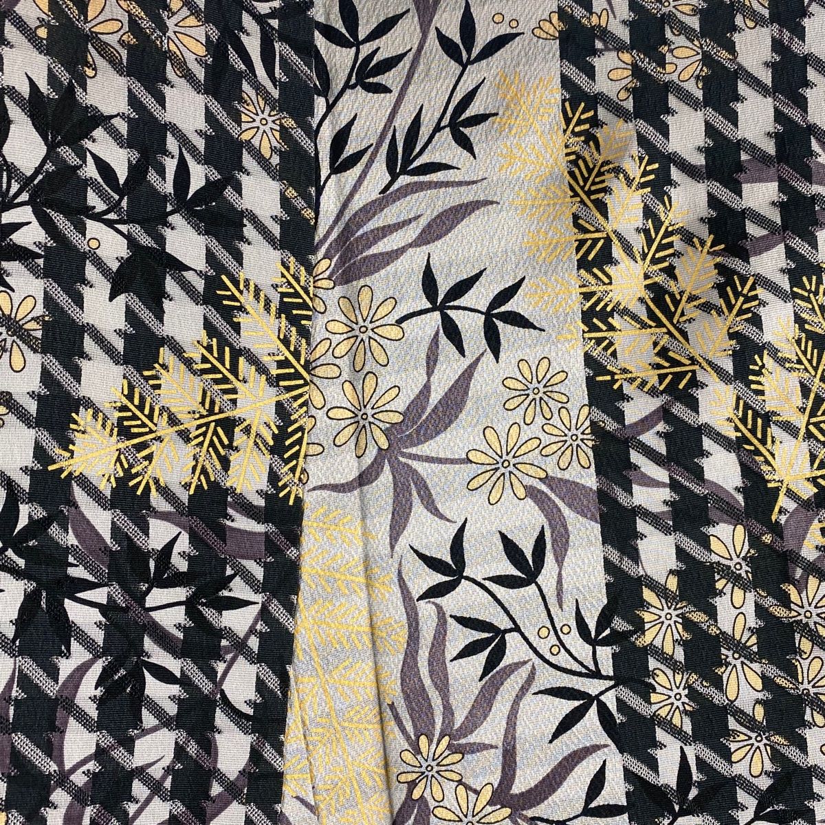 平和屋着物▽上質な小紋 単衣 蔦の葉文 正絹 逸品 CAAT9387dy