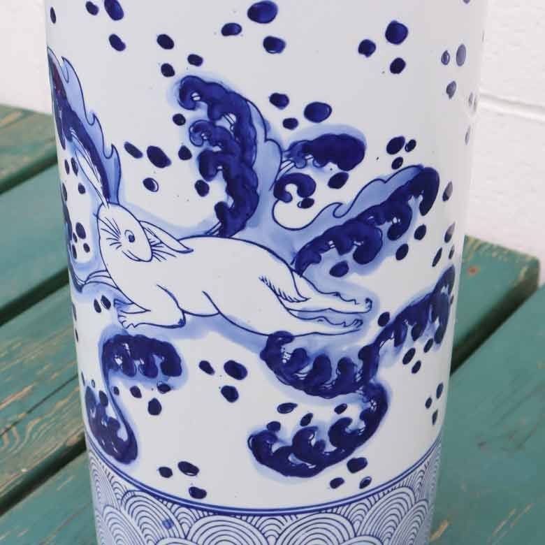 傘立て アンブレラスタンド 陶器製 兎 うさぎ アジアン レトロ シノワズリ 傘立て アンブレラスタンド 陶器製 兎 うさぎ アジアン レトロ