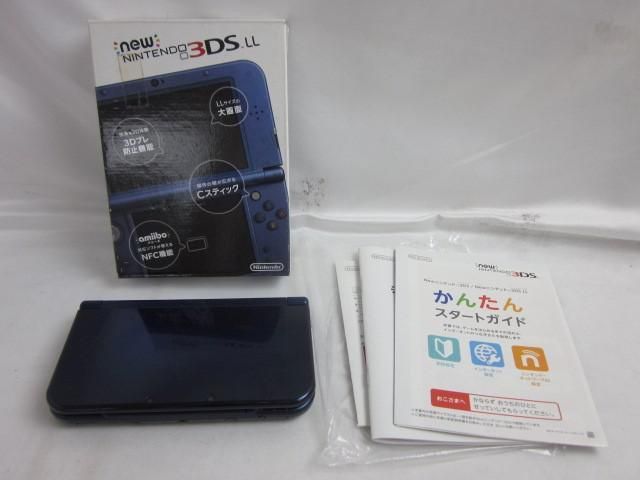  中古品 ゲーム New ニンテンドー3DS LL 本体 RED-001 メタリックブルー 動作品 箱あり