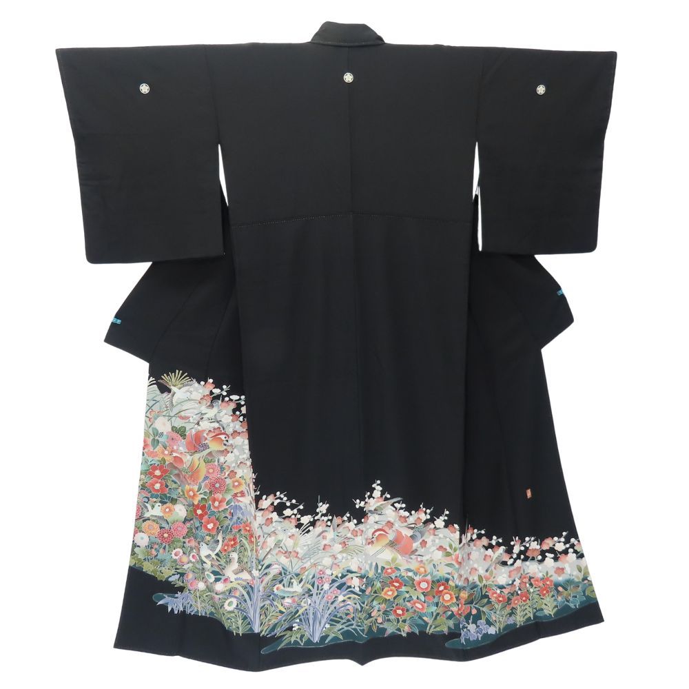 留袖 正絹 ブラック 落款あり 礼装 作家物 和装 呉服 和服 きもの レディース 女性