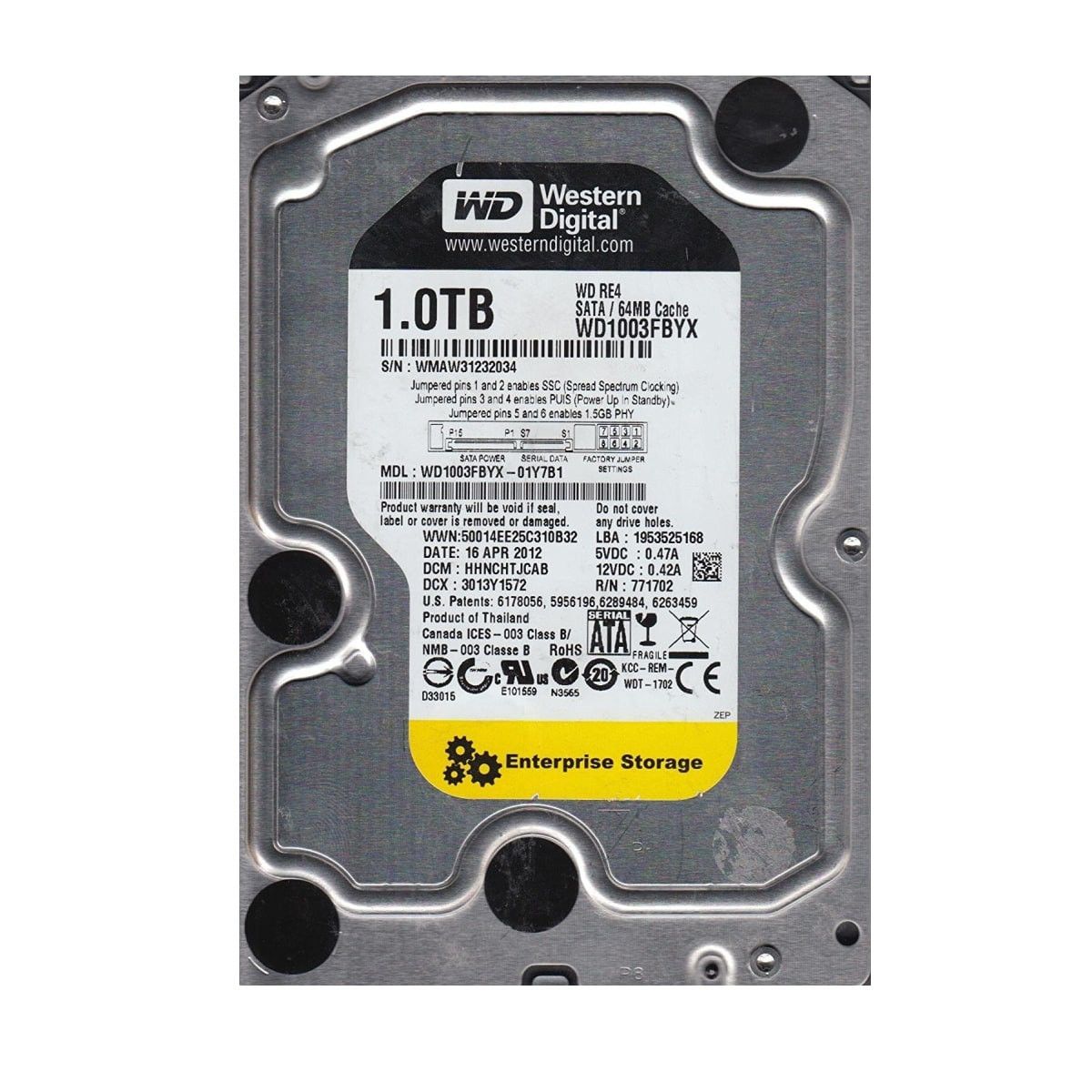 Western Digital WD1003FBYX 1 TB 3.5 内蔵ハードドライブ