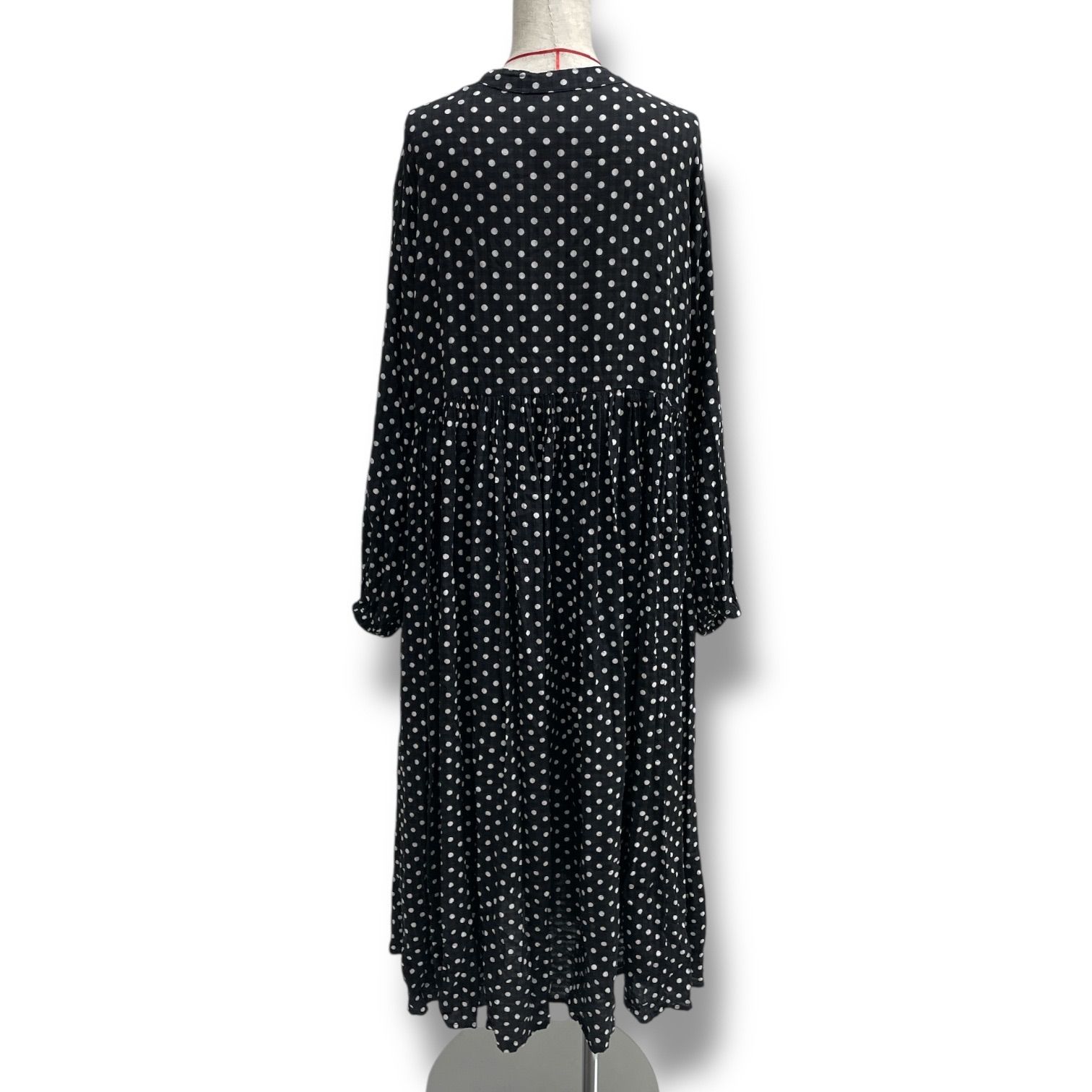 BEARDSLEY ドット柄 ロングワンピース BEARDSLEY ビアズリー ドットギャザーワンピース ドレス ロング