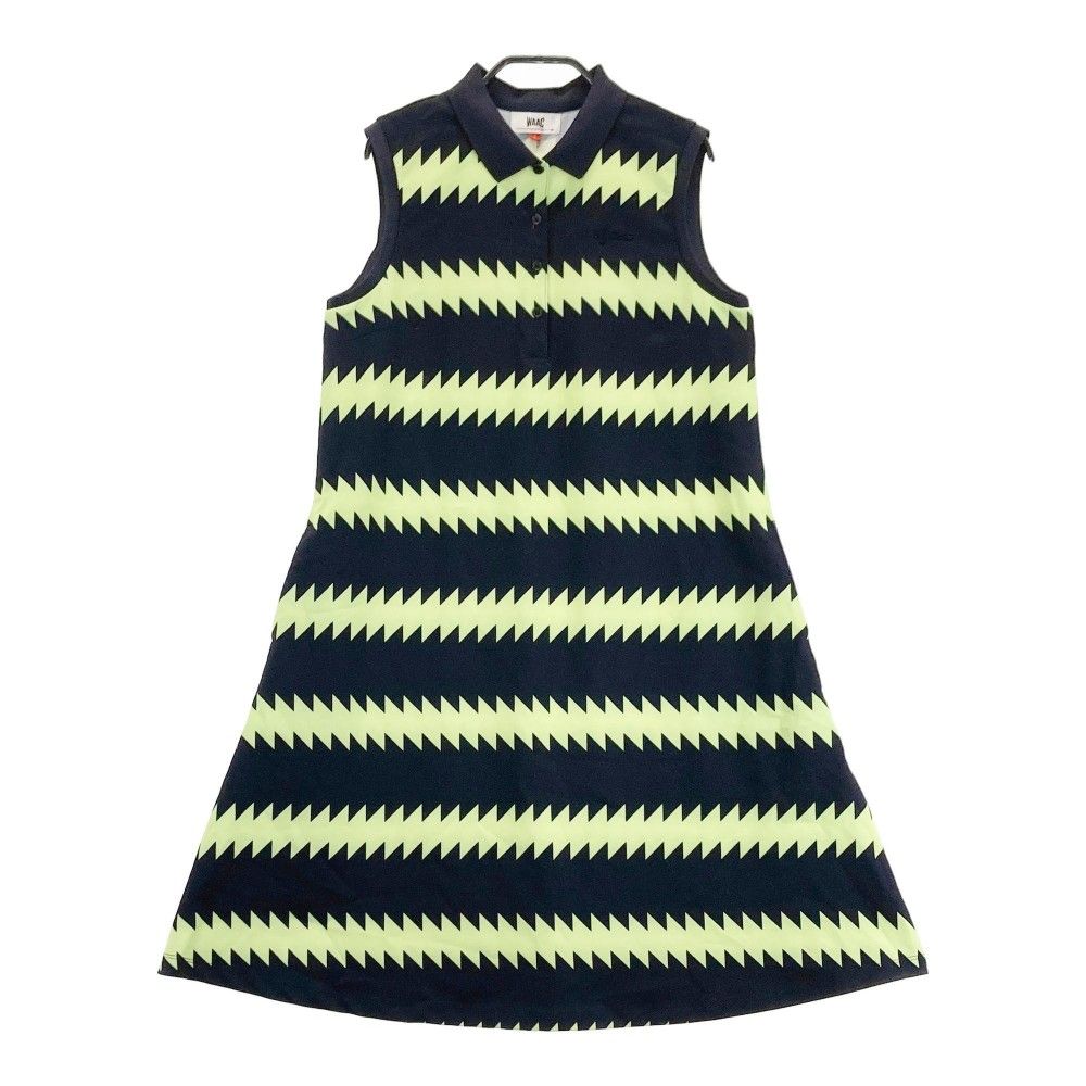 サイズ：2 WAAC ワック ノースリーブ ワンピース ボーダー柄 ブラック