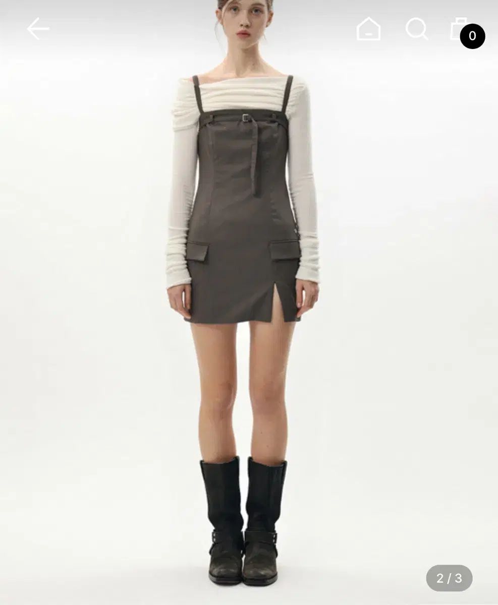 PAIN OR PLEASURE ペインオアプレジャー luna belted dress brown ワンピース