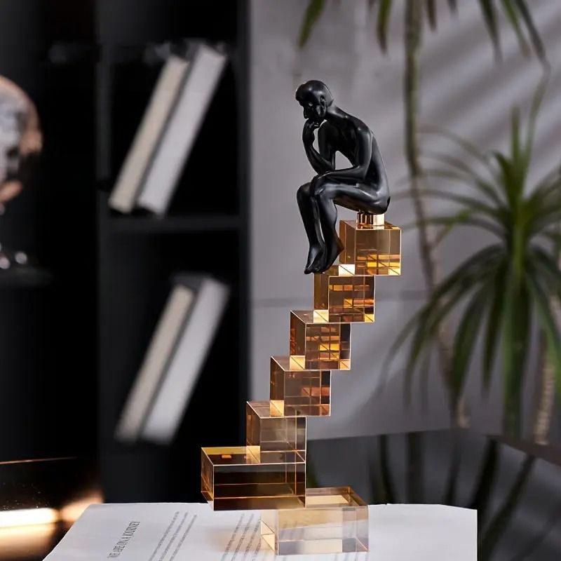 安い クリスタルガラス 階段 彫刻 置物 オブジェ 縁起物 開運