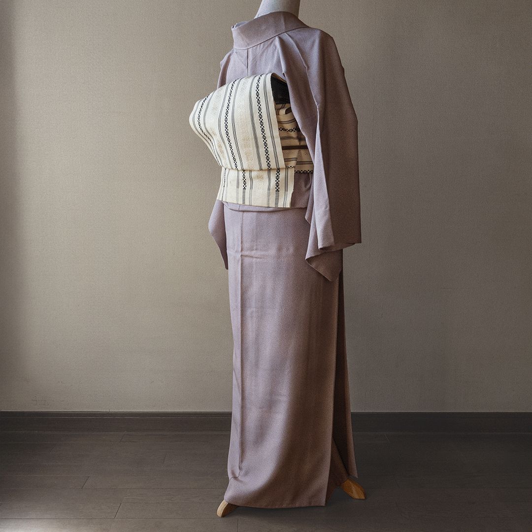 k31⭐️ミントグリーン紬⭐️豪華絢爛トールサイズ身丈170cm正絹単衣広