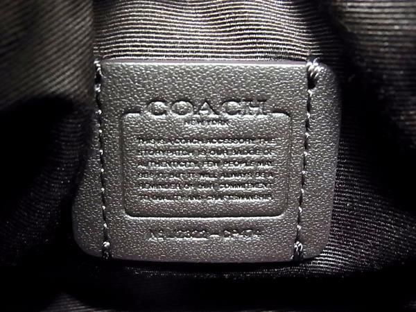 ■新品同様■ COACH コーチ CP474 レザー ミニ ハンドバッグ マルチポーチメイクポーチ マルチケース  レディース ブラック系 BF8687