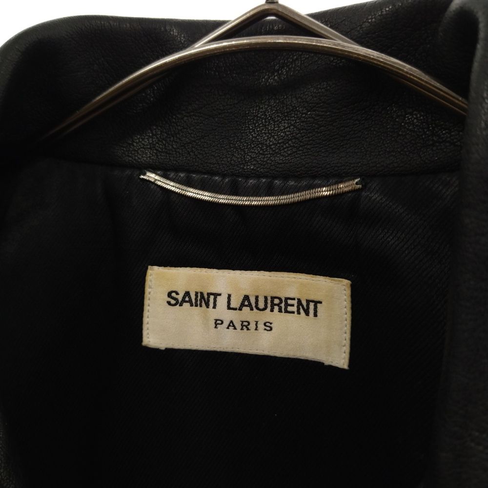 SAINT LAURENT PARIS (サンローランパリ) 14AW L17 スタッズ装飾 羊革 レザー バイカー ダブルライダースジャケット  361697 Y5GC1 ブラック エディ期 - メルカリ