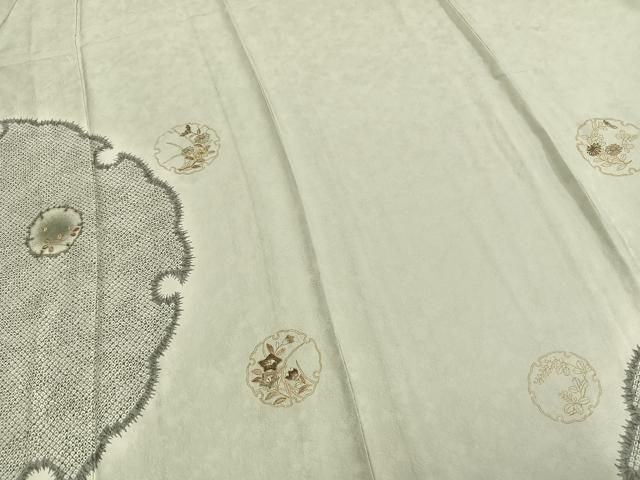 平和屋着物○訪問着 刺繍 亀甲文 正絹 逸品 AABA1356ck