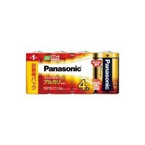 （まとめ）Panasonic パナソニック アルカリ乾電池 金 単1形(4本) 
