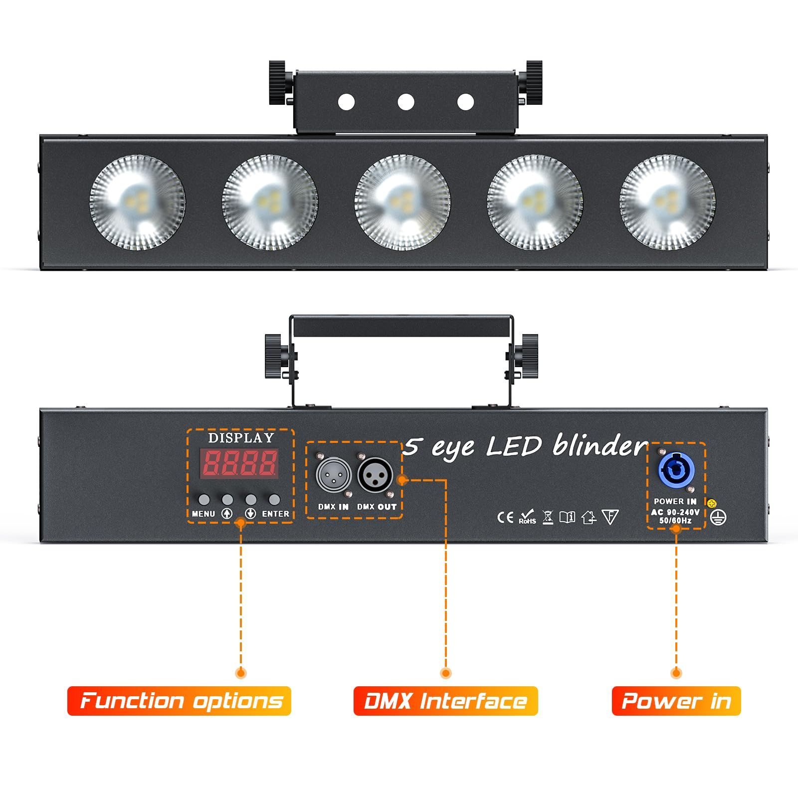 ZonQoonz 60W ステージライト 舞台照明 5 LED 4 in 1 RGBWウォッシュライト COB ステージライト パーティーライト  DMX512 & 音声制御モード DJ ライトストリップ ディスコ、結婚式、屋内/屋外、ハロウィン、DJ に最適 - メルカリ