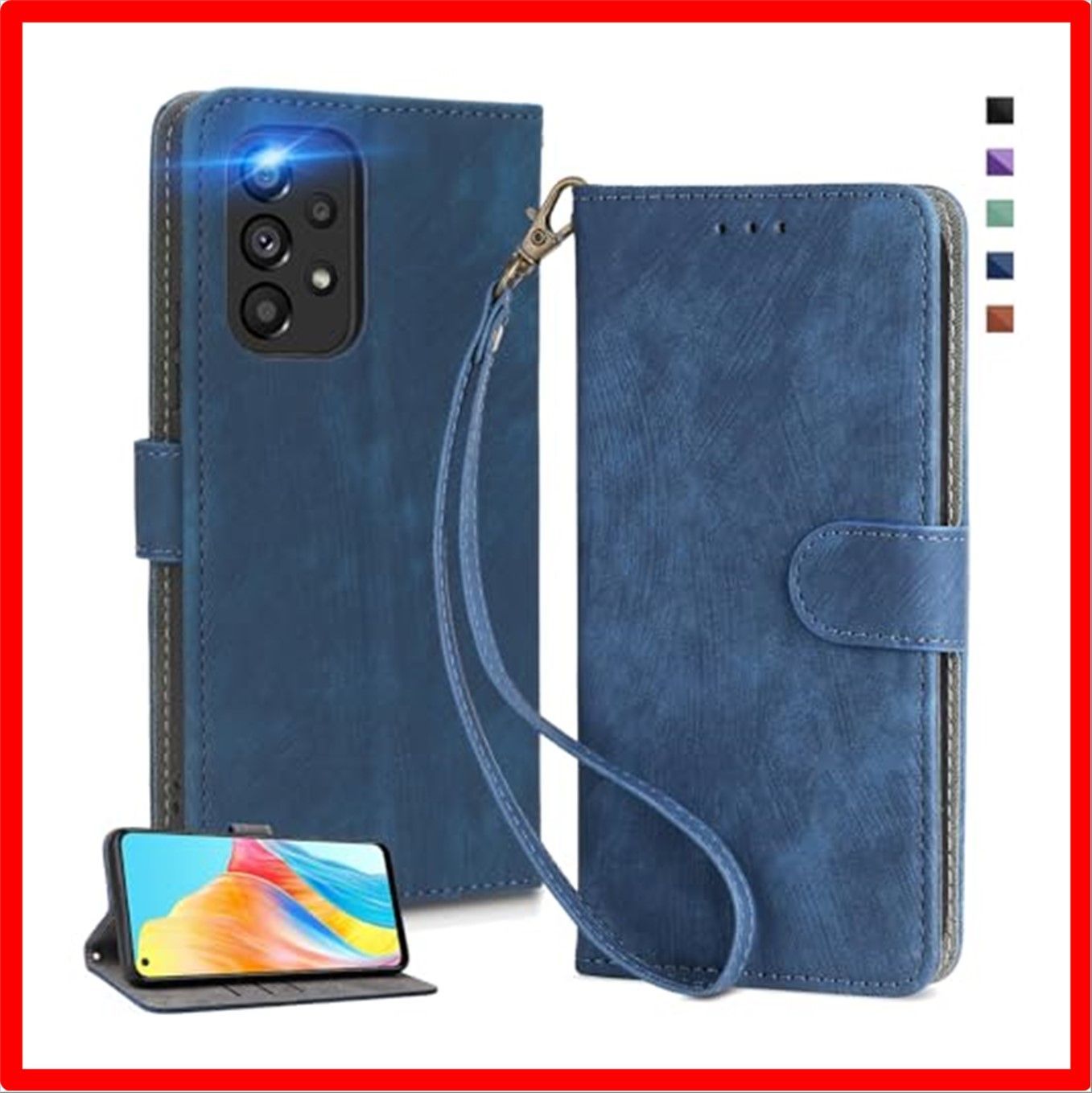 【匿名配送】 Samsung Galaxy A53 (5G)_ブルー UnivoColors Galaxy A53 5G (SC-53C/SCG15) 手帳型 