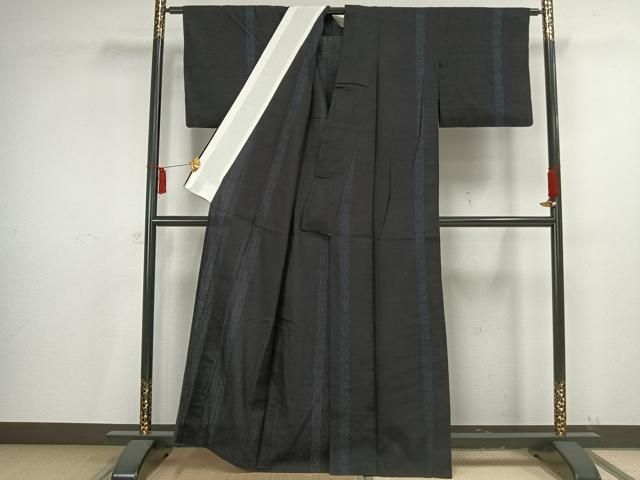 平和屋着物▽結城ちぢみ　単衣　幾何学間道　正絹　逸品　AAAV2828fy 平和屋着物▽結城ちぢみ 単衣 幾何学間道 正絹 逸品 AAAV2828fy - メルカリ