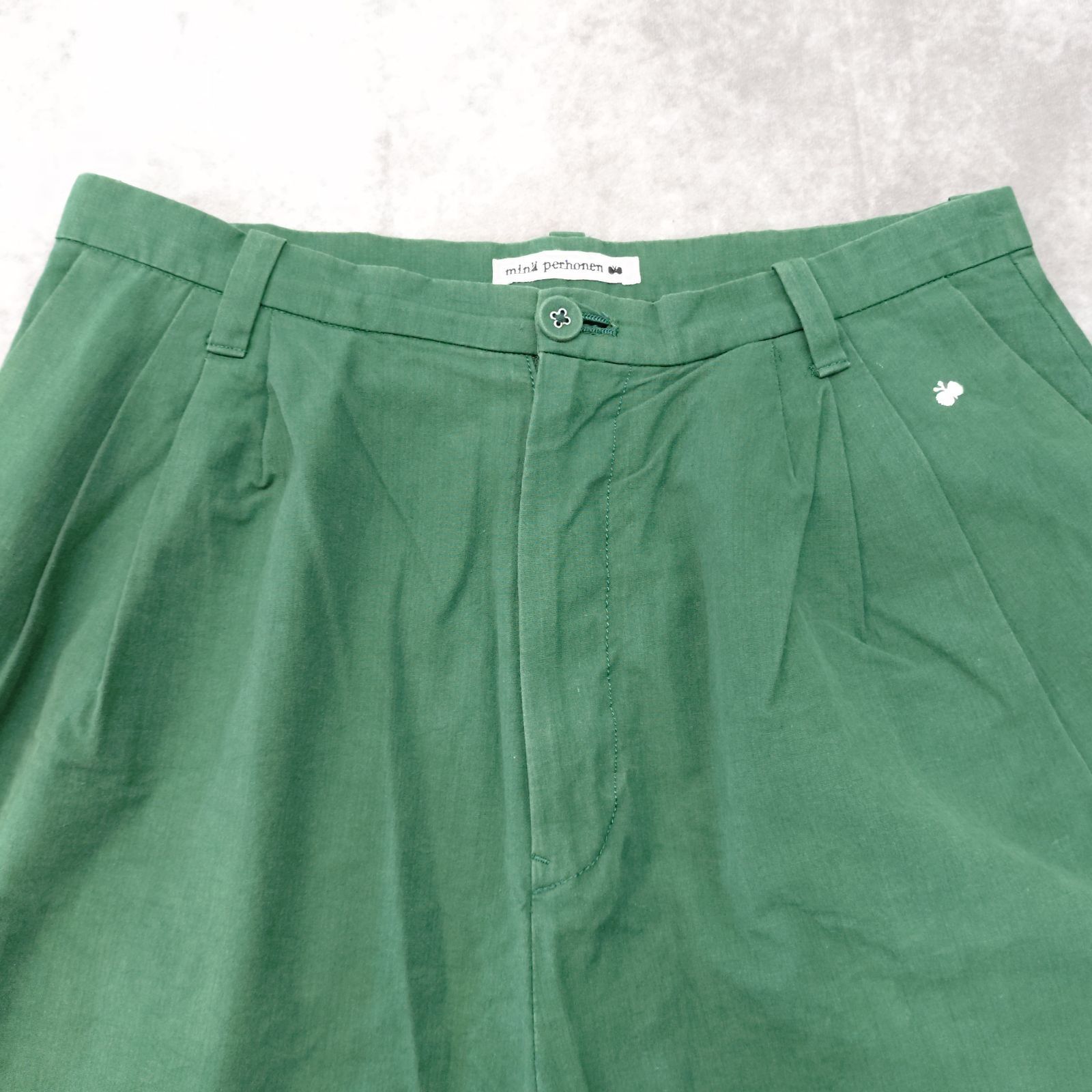 mina perhonen 38 サイズ ハーフパンツ グリーン コットン100% 日本製