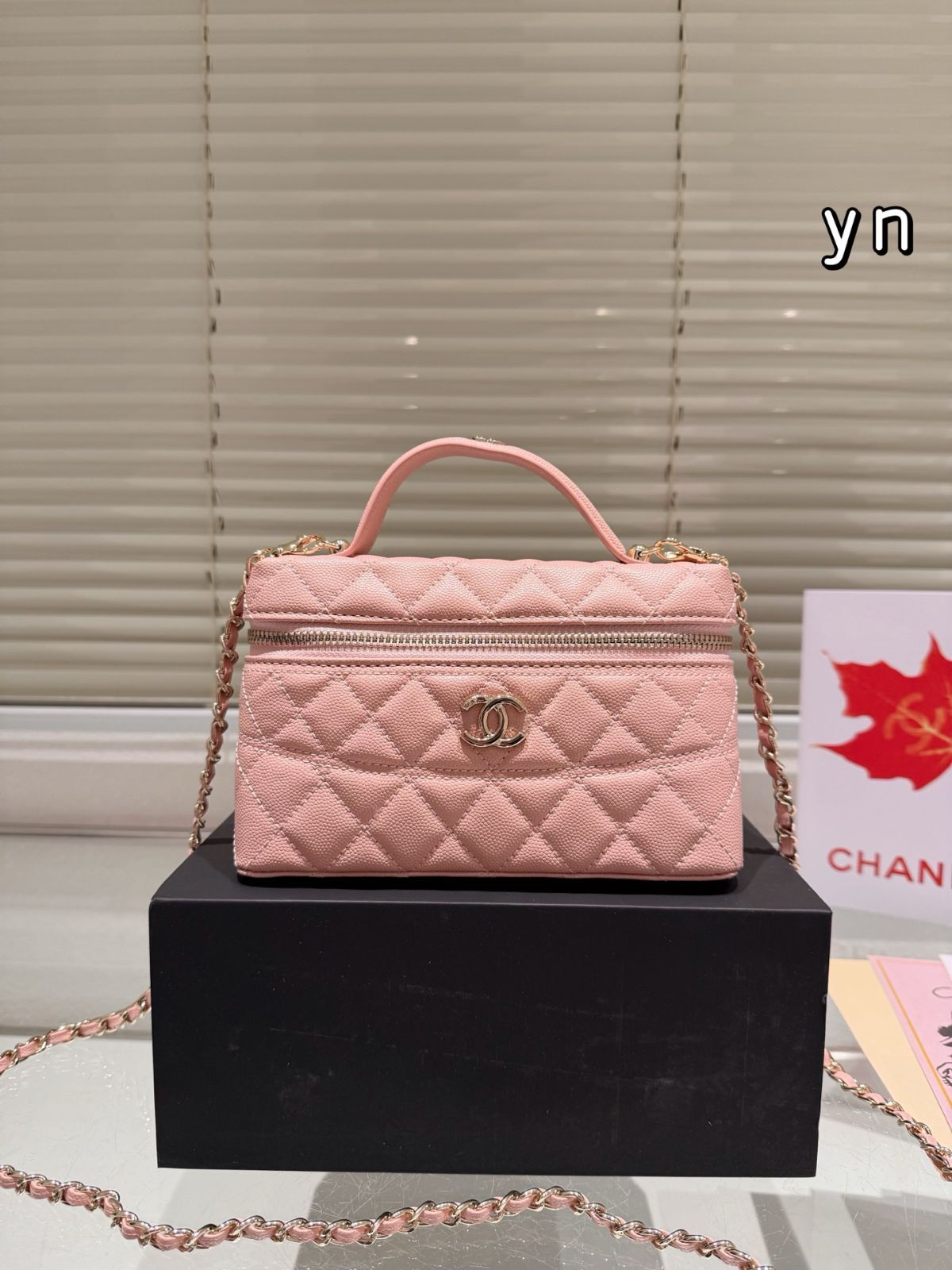 今日 CHANEL 25C ハンドヘルド ロングケース メイクバッグ ブラック -WTO輸入3