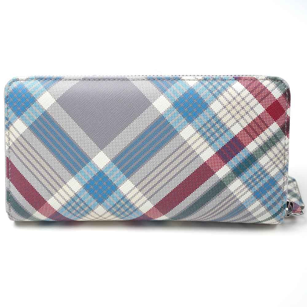 ヴィヴィアンウエストウッド 長財布 ラウンドファスナー レザー Vivienne Westwood TARTAN PRINT SAFFIANO MADRAS CHECK 51050023UL0057O101 51050023U-L0057-O101