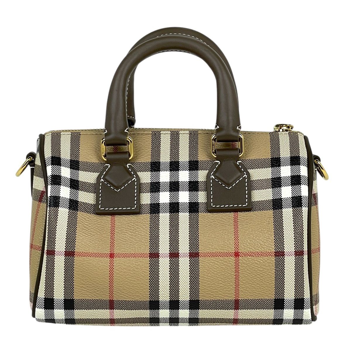 極美品　バーバリー　ボストンバッグ　チェック　ホースロゴ　ゴールド金具　玉虫色 美品 BURBERRY バーバリー ボストンバッグ ノバチェック