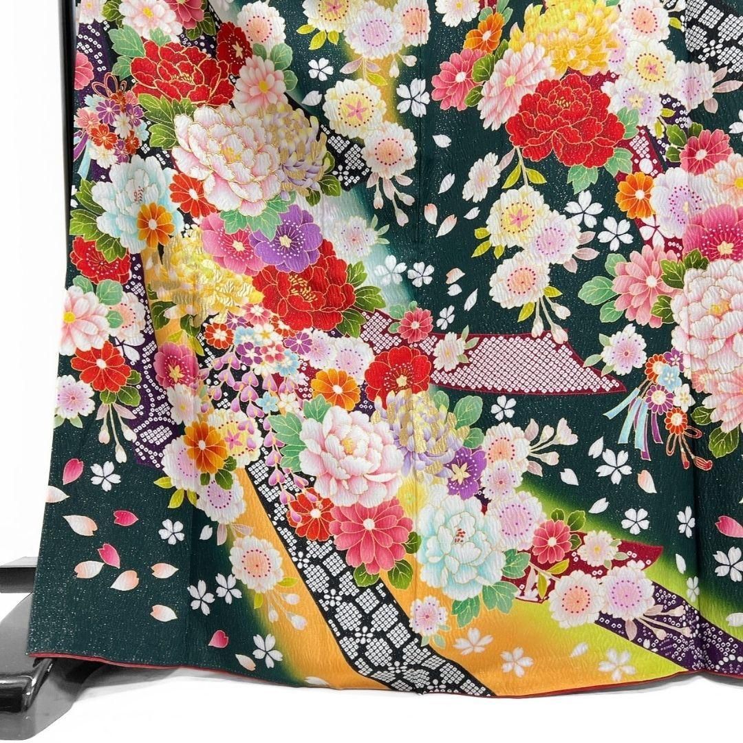 振袖　銀通し　金駒刺繍　金彩　牡丹　桜花　熨斗　着物　043a p 振袖 銀通し 金駒刺繍 金彩 牡丹 桜花 熨斗 着物 043a p - メルカリ