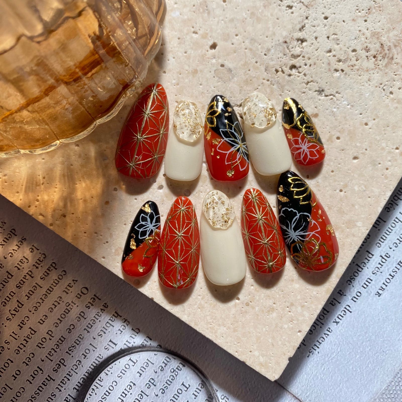 ネイルチップ ニュアンス卒業式成人式 前撮り 振袖 袴 着物 和柄 ブラウン ネイルチップ ニュアンス卒業式成人式 前撮り 振袖 袴 着物 和柄