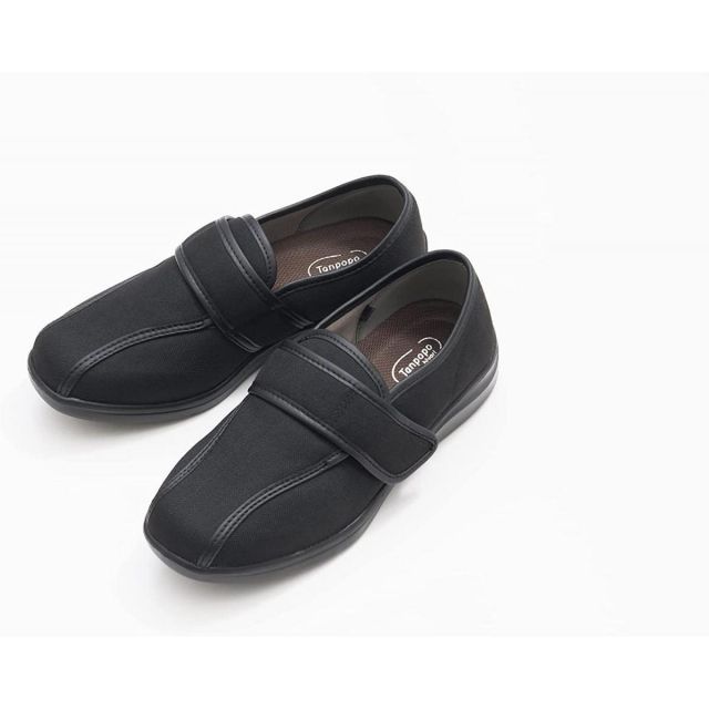 徳武産業 介護シューズ 紳士靴 かるっふわっウォーク ブラック 3L(25