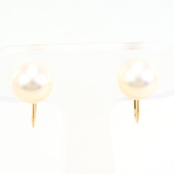 K18YG イヤリング clip-on earrings パール 真珠 総重量約2.9g